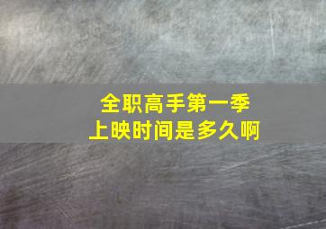 全职高手第一季上映时间是多久啊