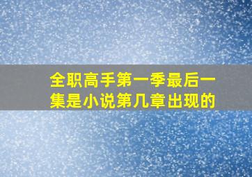 全职高手第一季最后一集是小说第几章出现的