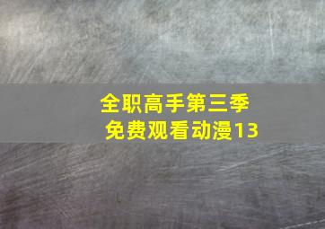 全职高手第三季免费观看动漫13