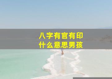 八字有官有印什么意思男孩