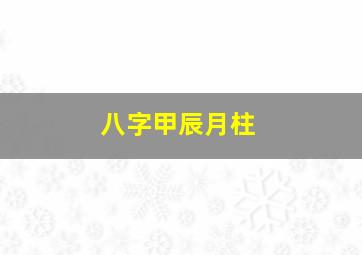 八字甲辰月柱