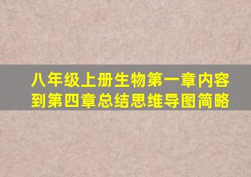 八年级上册生物第一章内容到第四章总结思维导图简略