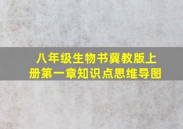 八年级生物书冀教版上册第一章知识点思维导图