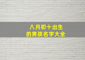 八月初十出生的男孩名字大全