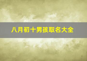 八月初十男孩取名大全