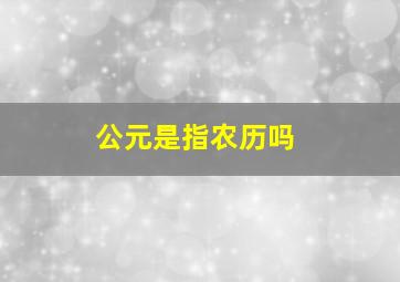 公元是指农历吗