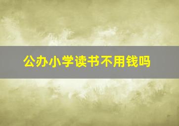 公办小学读书不用钱吗