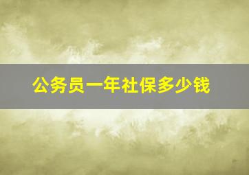 公务员一年社保多少钱