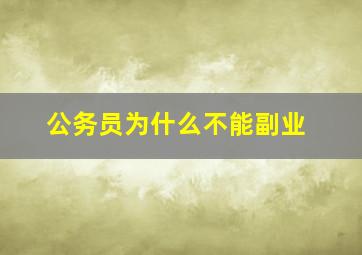 公务员为什么不能副业