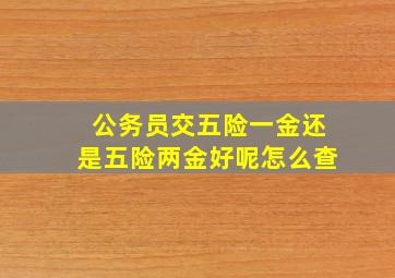 公务员交五险一金还是五险两金好呢怎么查