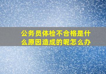 公务员体检不合格是什么原因造成的呢怎么办