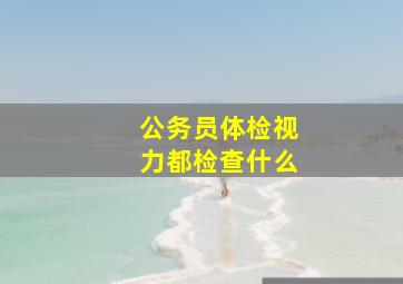 公务员体检视力都检查什么