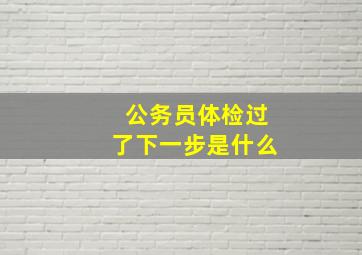 公务员体检过了下一步是什么