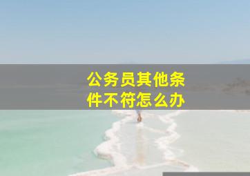 公务员其他条件不符怎么办