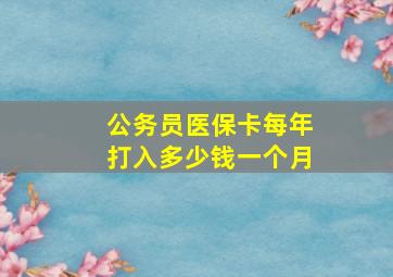 公务员医保卡每年打入多少钱一个月