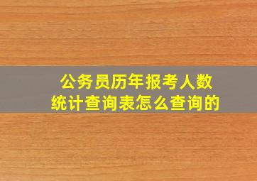 公务员历年报考人数统计查询表怎么查询的