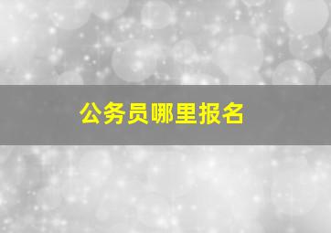 公务员哪里报名