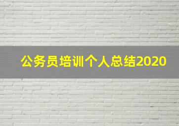 公务员培训个人总结2020