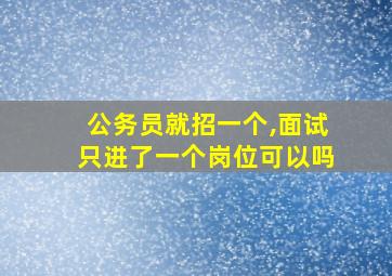 公务员就招一个,面试只进了一个岗位可以吗