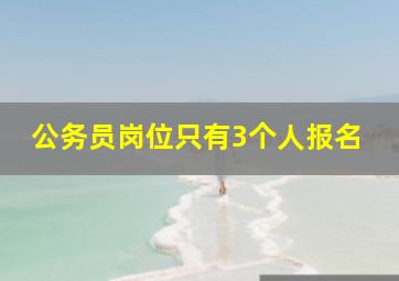 公务员岗位只有3个人报名