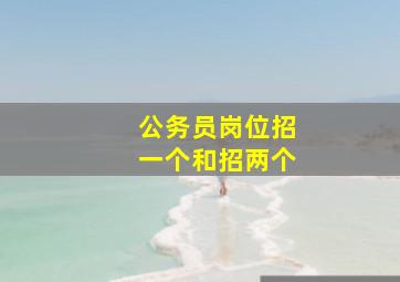 公务员岗位招一个和招两个