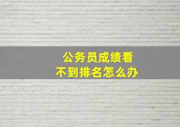 公务员成绩看不到排名怎么办