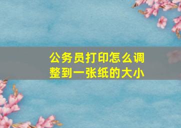 公务员打印怎么调整到一张纸的大小