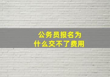 公务员报名为什么交不了费用