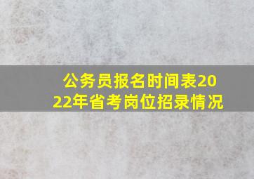 公务员报名时间表2022年省考岗位招录情况