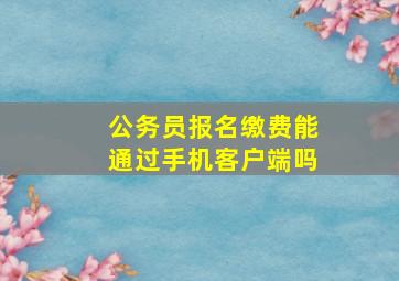 公务员报名缴费能通过手机客户端吗