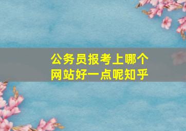 公务员报考上哪个网站好一点呢知乎