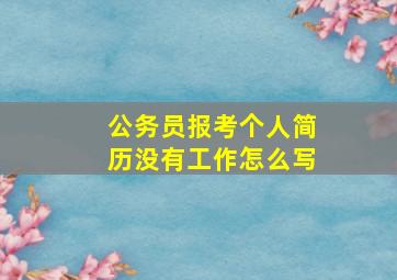 公务员报考个人简历没有工作怎么写