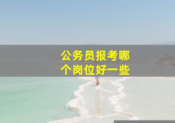 公务员报考哪个岗位好一些