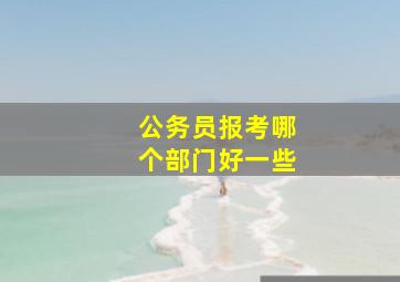 公务员报考哪个部门好一些