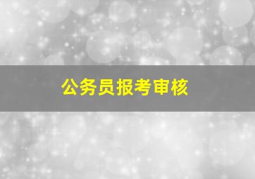 公务员报考审核