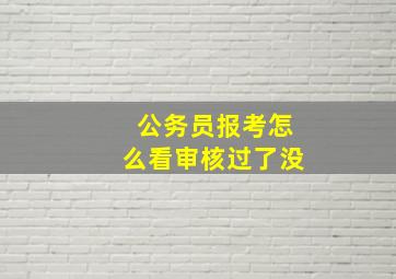 公务员报考怎么看审核过了没