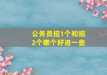 公务员招1个和招2个哪个好进一些