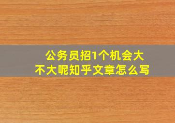 公务员招1个机会大不大呢知乎文章怎么写