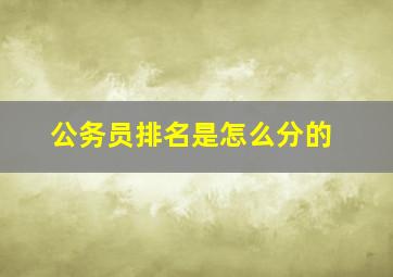 公务员排名是怎么分的