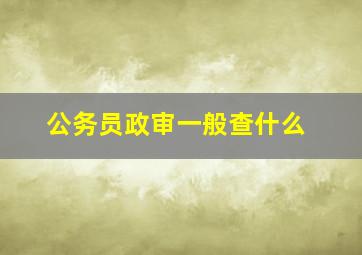 公务员政审一般查什么