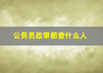 公务员政审都查什么人