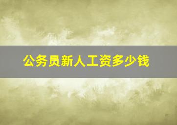 公务员新人工资多少钱