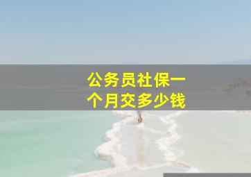 公务员社保一个月交多少钱