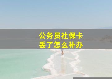 公务员社保卡丢了怎么补办