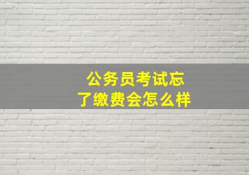 公务员考试忘了缴费会怎么样