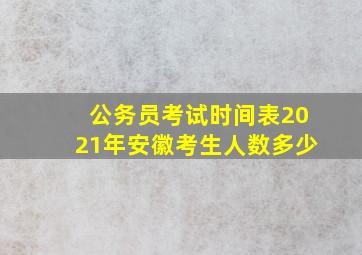 公务员考试时间表2021年安徽考生人数多少