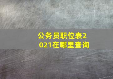 公务员职位表2021在哪里查询