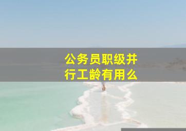 公务员职级并行工龄有用么