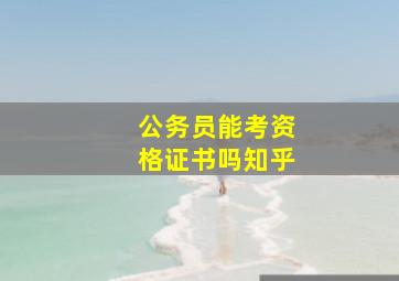 公务员能考资格证书吗知乎