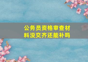 公务员资格审查材料没交齐还能补吗